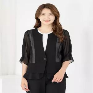[모슬린]엄마옷 여름 쉬폰 원버튼 7부 볼레로 자켓 605FGH308 마담중년여성빅사이즈50대60대