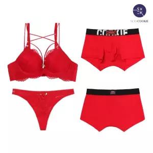 [롯데백화점]섹시쿠키 스트링 포인트 레드 커플속옷SET3 SCWBZ605SCWPZ607SCMDZ605