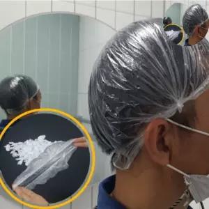 100개 일회용 비닐 헤어캡 샤워캡 염색 머리 캡 비닐