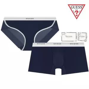 [롯데백화점]게스 [선물포장] 컬리포인트 여성팬티+남성드로즈 커플세트 GEWBP232GEMDR232NY