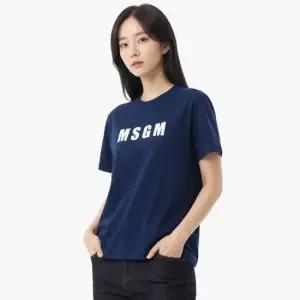 MSGM 로고 프린트 반팔 티셔츠 3641MDM92 247002 89)
