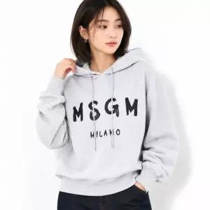 MSGM 브러쉬드 로고 후드 티셔츠 2000MDM515 200003 94)