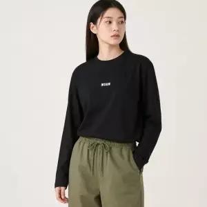 MSGM 마이크로 로고 프린트 긴팔 티셔츠 2000MDM501 200002 99)