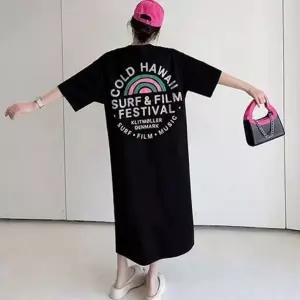 데일리 여성 반팔 원피스 하와이 오버핏 반팔 원피스 빅사이즈 여름