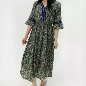 휴양지 여성 롱 원피스 비치 여성 꽃무늬 원피스 여름 밴딩