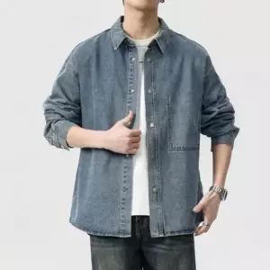 남성 캐주얼 루즈핏 청자켓 1P 간절기 데님 셔츠 재킷 데일리자켓