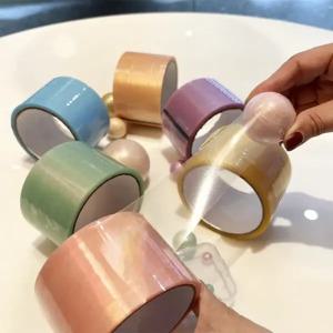 7.2cm 펄컬러 끈끈이 볼 테이프 공 만들기  찐득 말랑이 6개
