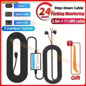 3.5m 24시간 주차 차량용 블랙박스 DVR 12-24v 하드와이어 케이블 키트 스텝다운 라인