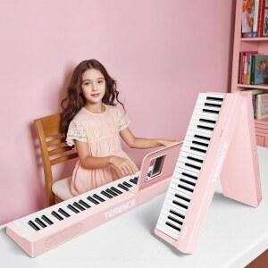 휴대용 피아노 키보드 접이식: 성인용 미디 블루투스 테렌스 전기 접이식 키트가 포함된 88키 반가중치