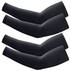 여성용 Avxdbr 4Pcs 암 워머 블랙 컴프레션 슬리브 남성용 방풍 스포츠 사이클링 조깅용