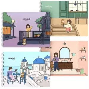 이 보리 드로잉노트 5호 (4개) 스케치북 스프링