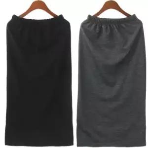 여자 면 미우 H라인 일자 롱 치마 스커트 주름
