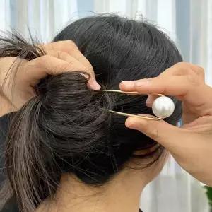 왕진주 헤어코사지 비녀 올림머리 u자핀 U자비녀 올림머리핀 U자핀