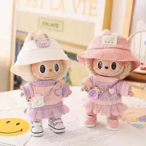 Labubu 인형 옷 Tulle 스커트 세트 7cm Ropa 액세서리 용 세련된 복장 교체