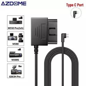 AZDOME OBD 하드와이어 키트 타입 C 포트 M550 Pro/M550 MAX/M300S/PG17/M660 차량용 블랙박스 케이블