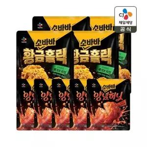 소바바 황금홀릭 BIG 반마리 치킨 410g x4+양념 순살치킨 240g x5개(총 9봉)