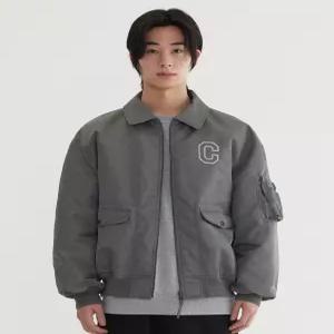 커버낫 C 로고 카라 MA-1 자켓 Sage Gray 4756633