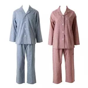 커플 샬루트 선염면 200수 체크 파자마세트 SET(WPA2473MW)