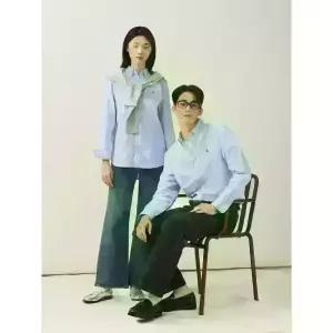 [빈폴] [Essential] 남녀공용 옥스퍼드 솔리드 셔츠 - 스카이 블루 (BC5164E05Q)