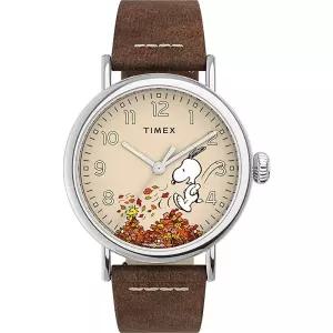 타이맥스 스누피 스탠다드 40mm 손목시계 가죽 스트랩