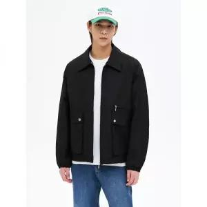 에잇세컨즈 칼라 트윌 숏 점퍼 블랙 418731