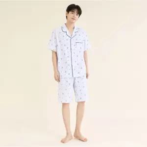 귀여운  60수 아사면 스트라이프 리본나염 남성잠옷 MP8898B