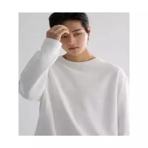 에잇세컨즈 조직감 코튼 블랜드 긴소매티 화이트 긴소매 라운드넥티셔츠 4