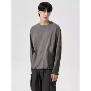 에잇세컨즈 아웃도어 디테일 티셔츠 브라운 (264841EY1D) 긴소매 라운드넥티