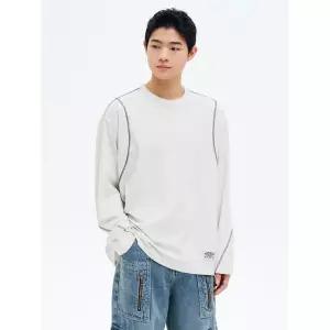 에잇세컨즈 가먼트다잉 빈티지 티셔츠 아이보리 긴소매 라운드넥티셔츠 26