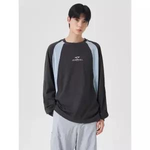 에잇세컨즈 블록 디테일 로고 그래픽 티셔츠 애쉬 (214841AY34) 긴소매 라운드