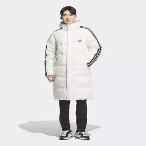 3-스트라이프 레귤러 핏 롱 다운 패딩 - 화이트 JZ8732