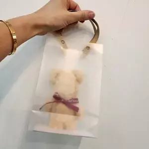 베이지 곰 자수 타월 답례품 손수건 포장 돌잔치 결혼식 어린이집 선물용-WFMXDAP