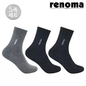 [레노마]남성 도트 중목 신사정장양말 5족세트