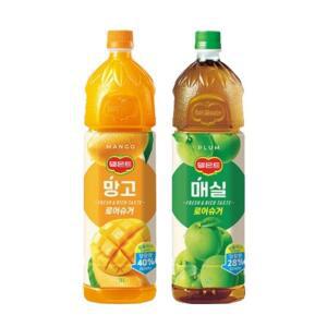[한번에먹자] 델몬트 1.5L 과즙음료 2종 / 망고 2개 + 매실 2개 / 총 4개