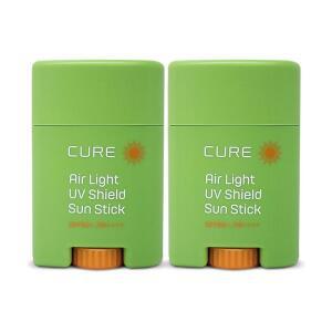 김정문알로에 큐어 에어라이트 유브이 쉴드 선스틱 20g(SPF50+) 2개 Ss