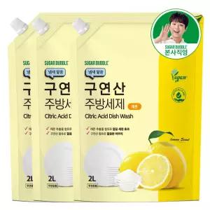 슈가버블 구연산 주방세제 레몬 리필 2L x 3개