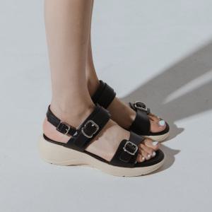 SOVO 마린 더블 스트랩 웨지 샌들 4cm