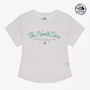[노스페이스] [노스페이스 공식] NT7UR33K 화이트라벨 여성 레터링 반팔 라운드티_OFF WHITE