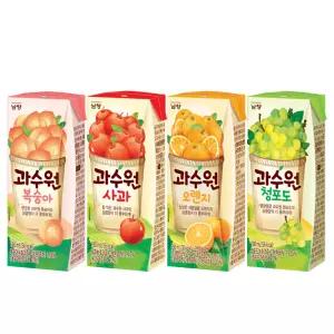 남양 과수원 사과 오렌지 청포도 복숭아 190ml X 24팩 과즙 과일 주스(유통기한임박상품)