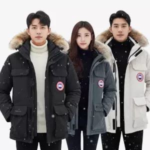 [아이에스이랩]클래식 구스 다운 패딩 리얼라쿤 겨울 아우터 I4JK111