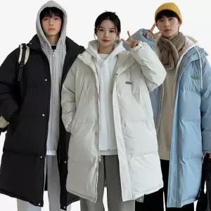 [아이에스이랩]남녀공용 롱패딩 오버핏 데일리 겨울 아우터 I4JK122
