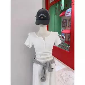 [후아유](센텀시티점)Ribbed Henry Neck T-shirt / WHRAG3722F
