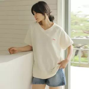 썸머 빅세일 [엘리시아] 머디 레글런 자수 반팔 맨투맨 티