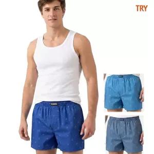 홈란쥬 트라이 남성 순면100% 레이더스 60수 트렁크 사각팬티 3매입 MD3