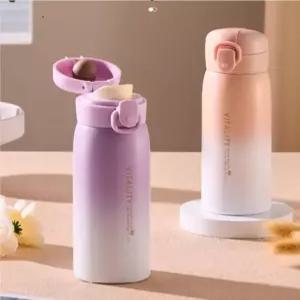 그라데이션 원터치 텀블러 350 500ml 304스텐 진공 보온보냉 휴대용 물병