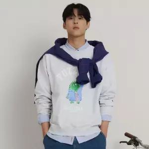 [백화점 정품] 빈폴 25SS [SS26]클럽 푸즈예티 스웨트 셔츠 - 라이트 그레이 :BC6241C612