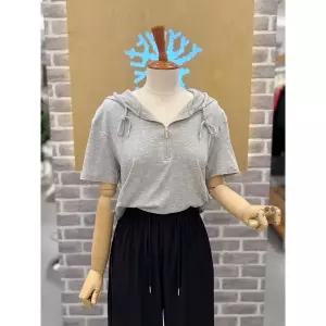 [레코브](타임스퀘어점패션관)골지후드 아노락 반팔티셔츠 (LG31F7ST515X)