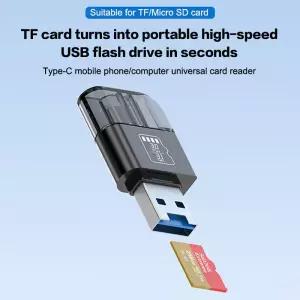 USB 3.1 타입 C 어댑터가 있는 SD/TF 카드 리더기; PC 노트북 화웨이 샤오미 및 맥 안드로이드 기기용 OTG