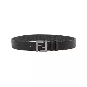 [펜디] 블랙 레더 스퀘어 FF 리버시블 벨트 7C0541 AQWH F1TQF 155942195