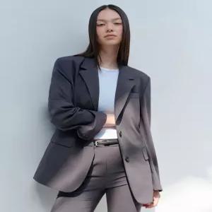 무신사 스탠다드 우먼 쿨탠다드 우먼즈 오버사이즈 블레이저 그레이 365667
